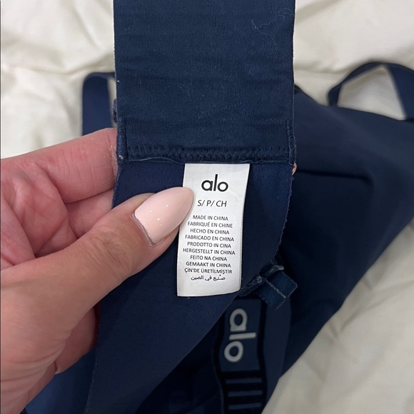 ALO Yoga AirLift Navy Sports Bra Set WITH Leggings - Picture 4 of 7